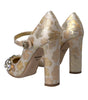Escarpins Mary Jane Dolce & Gabbana en jacquard doré et cristal