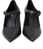 Dolce & Gabbana Black Leather Logo Heels Mary Janes Pumps Shoes