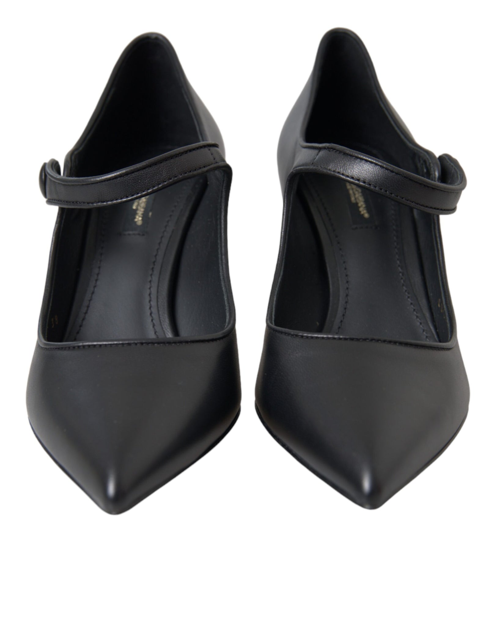 Escarpins Mary Janes en cuir noir avec logo Dolce & Gabbana