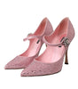 Dolce & Gabbana Pink Strass Crystal Heels Pumps Shoes