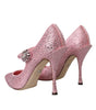 Dolce & Gabbana Pink Strass Crystal Heels Pumps Shoes