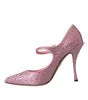 Dolce & Gabbana Pink Strass Crystal Heels Pumps Shoes