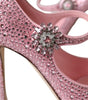 Dolce & Gabbana Pink Strass Crystal Heels Pumps Shoes