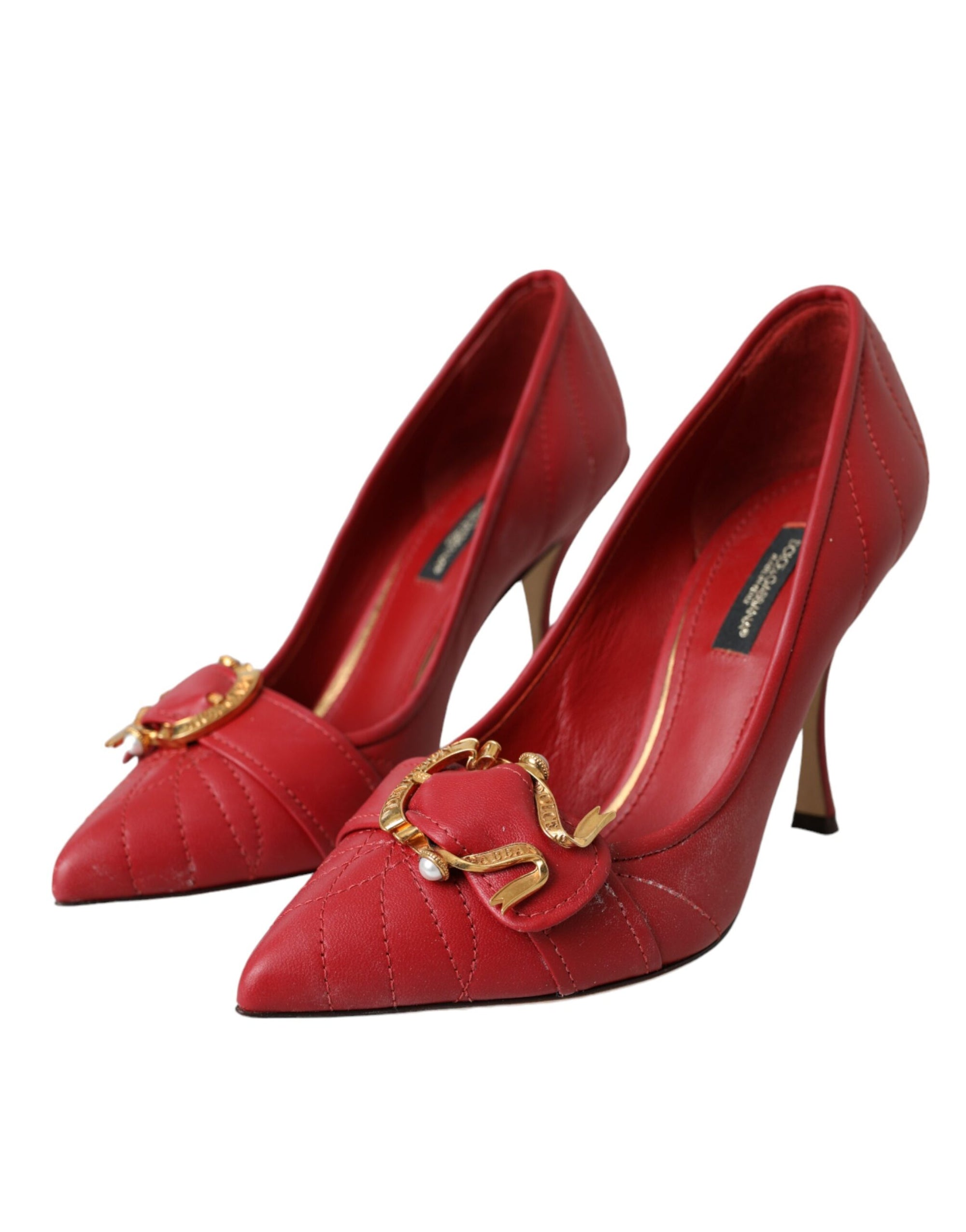 Escarpins à talons en cuir Dolce & Gabbana Red Devotion