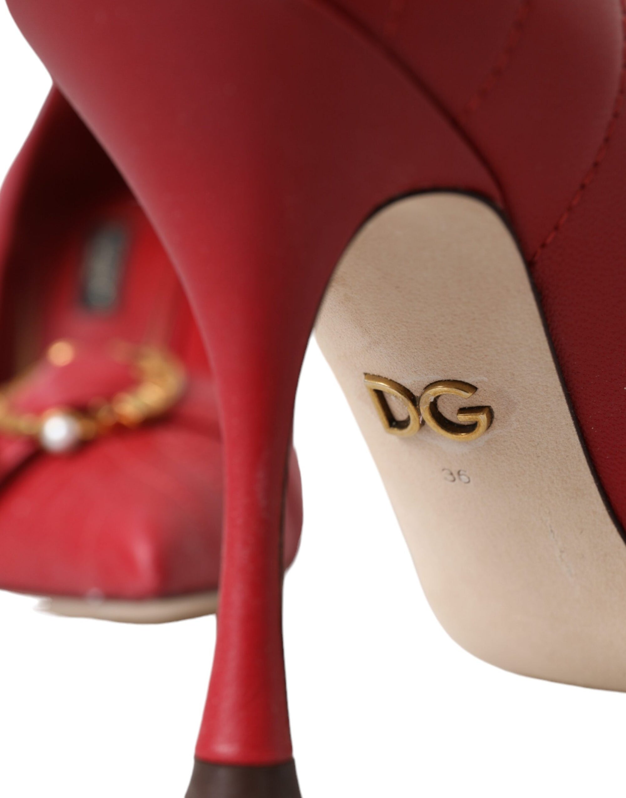 Escarpins à talons en cuir Dolce & Gabbana Red Devotion
