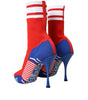 Dolce & Gabbana Red Blue Stretch Sock Style Ankle Boots Logo Shoes