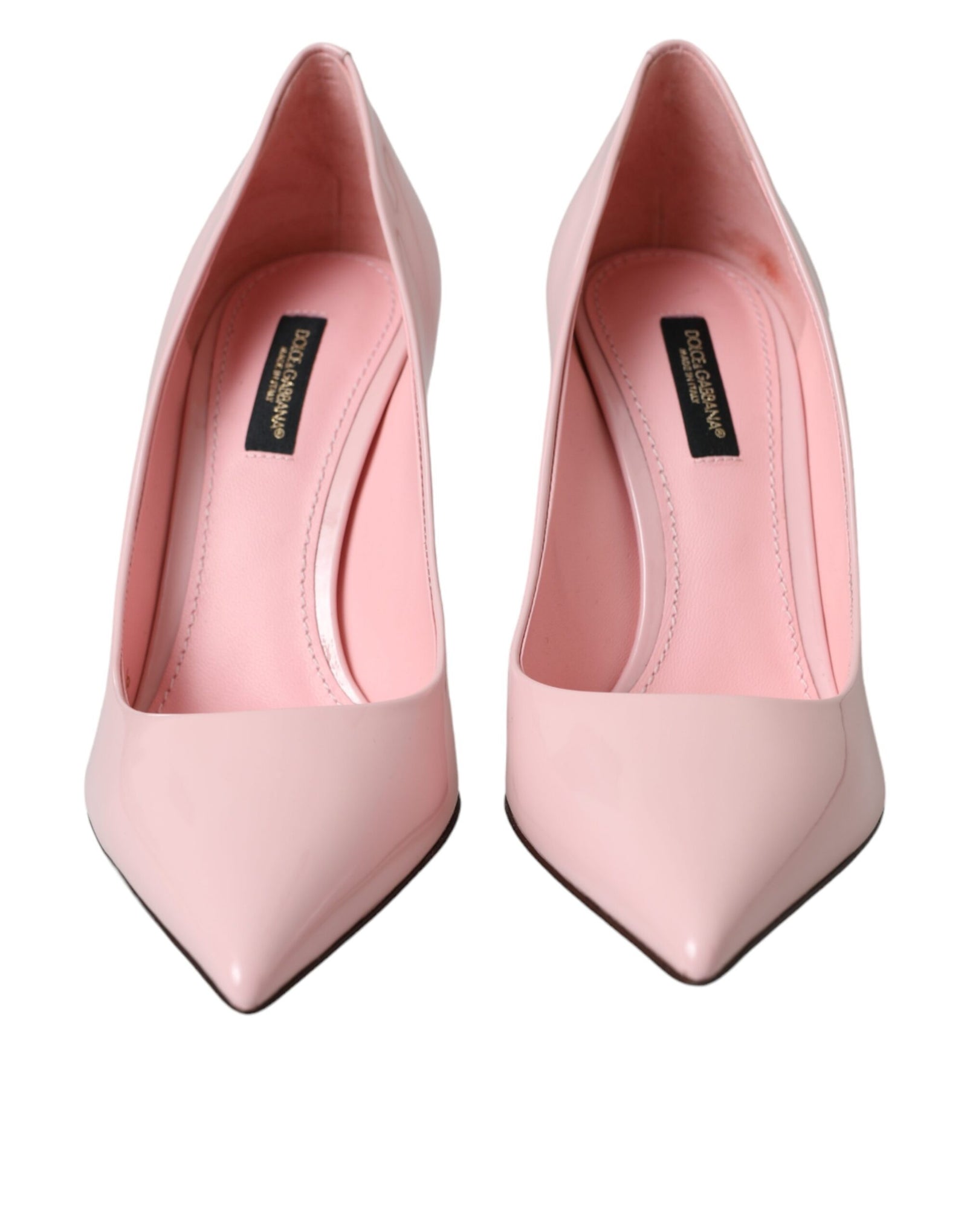 Escarpins à talons en cuir verni rose clair Dolce & Gabbana