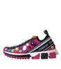 Dolce & Gabbana Pink Sorrento Crystals Sneakers Shoes