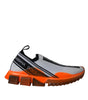 Dolce & Gabbana Black White Orange Slip On Sorrento Sneakers Shoes