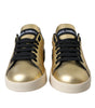 Dolce & Gabbana Gold Portofino Calf Leather Sneakers Women Shoes