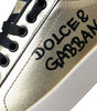 Dolce & Gabbana Gold Portofino Calf Leather Sneakers Women Shoes