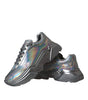 Dolce & Gabbana Silver Iridescent DAYMASTER Leather Sneakers Shoes