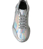Dolce & Gabbana Silver Iridescent DAYMASTER Leather Sneakers Shoes