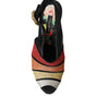 Dolce & Gabbana Multicolor Floral Crystal Platform Sandals Shoes