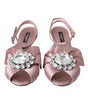 Dolce & Gabbana Pink Keira Crystal Heels Sandals Shoes