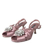Dolce & Gabbana Pink Keira Crystal Heels Sandals Shoes