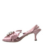 Dolce & Gabbana Pink Keira Crystal Heels Sandals Shoes