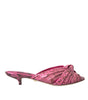 Dolce & Gabbana Pink Exotic Leather Kitten Heels Slides Shoes