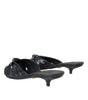 Dolce & Gabbana Black Exotic Leather Heels Slides Shoes