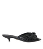 Dolce & Gabbana Black Exotic Leather Heels Slides Shoes