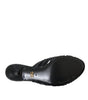 Dolce & Gabbana Black Exotic Leather Heels Slides Shoes
