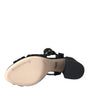 Dolce & Gabbana Black Leopard Suede Heels Sandals Shoes