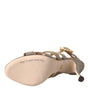 Dolce & Gabbana Bronze Crystal Strap Heels Sandals Shoes