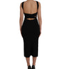 Dolce & Gabbana Black Sheath Halter Sleeveless Midi Dress