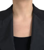 Dolce & Gabbana Black Polyester Puffed Sleeves Cropped Jacket