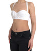 Versace White Viscose Bustier Sleeveless Cropped Top