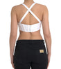 Versace White Viscose Bustier Sleeveless Cropped Top
