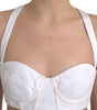 Versace White Viscose Bustier Sleeveless Cropped Top