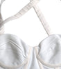 Versace White Viscose Bustier Sleeveless Cropped Top