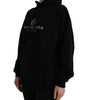 Balenciaga Black Cotton Logo Hooded Pullover Sweatshirt Sweater