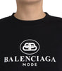 Balenciaga Black Cotton Logo Crew Neck Short Sleeves T-shirt