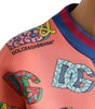 Dolce & Gabbana Salmon Pink Logo Print Sweatshirt Sweater