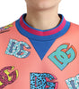 Dolce & Gabbana Salmon Pink Logo Print Sweatshirt Sweater