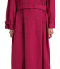 Dolce & Gabbana Dark Pink Double Breasted Trench Coat Jacket