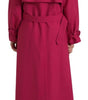 Dolce & Gabbana Dark Pink Double Breasted Trench Coat Jacket