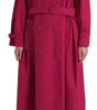 Dolce & Gabbana Dark Pink Double Breasted Trench Coat Jacket