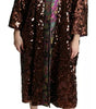 Dolce & Gabbana Multicolor Sequined Long Coat Jaquard Jacket