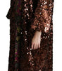 Dolce & Gabbana Multicolor Sequined Long Coat Jaquard Jacket
