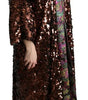 Dolce & Gabbana Multicolor Sequined Long Coat Jaquard Jacket