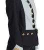 Dolce & Gabbana Blue Button Crystal Embellished Cotton Jacket