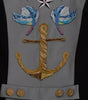 Dolce & Gabbana Blue Button Crystal Embellished Cotton Jacket