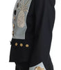 Dolce & Gabbana Blue Button Crystal Embellished Cotton Jacket