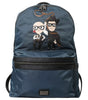 Dolce & Gabbana Blue Nylon #DGFamily Patch Men Backpack Bag