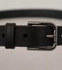Dolce & Gabbana Black Calf Leather Classic Metal Logo Buckle Belt