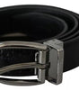 Dolce & Gabbana Black Leather Silver Metal Buckle Classic Belt