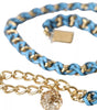 Dolce & Gabbana Blue Braided Gold Brass Chain Waist Belt